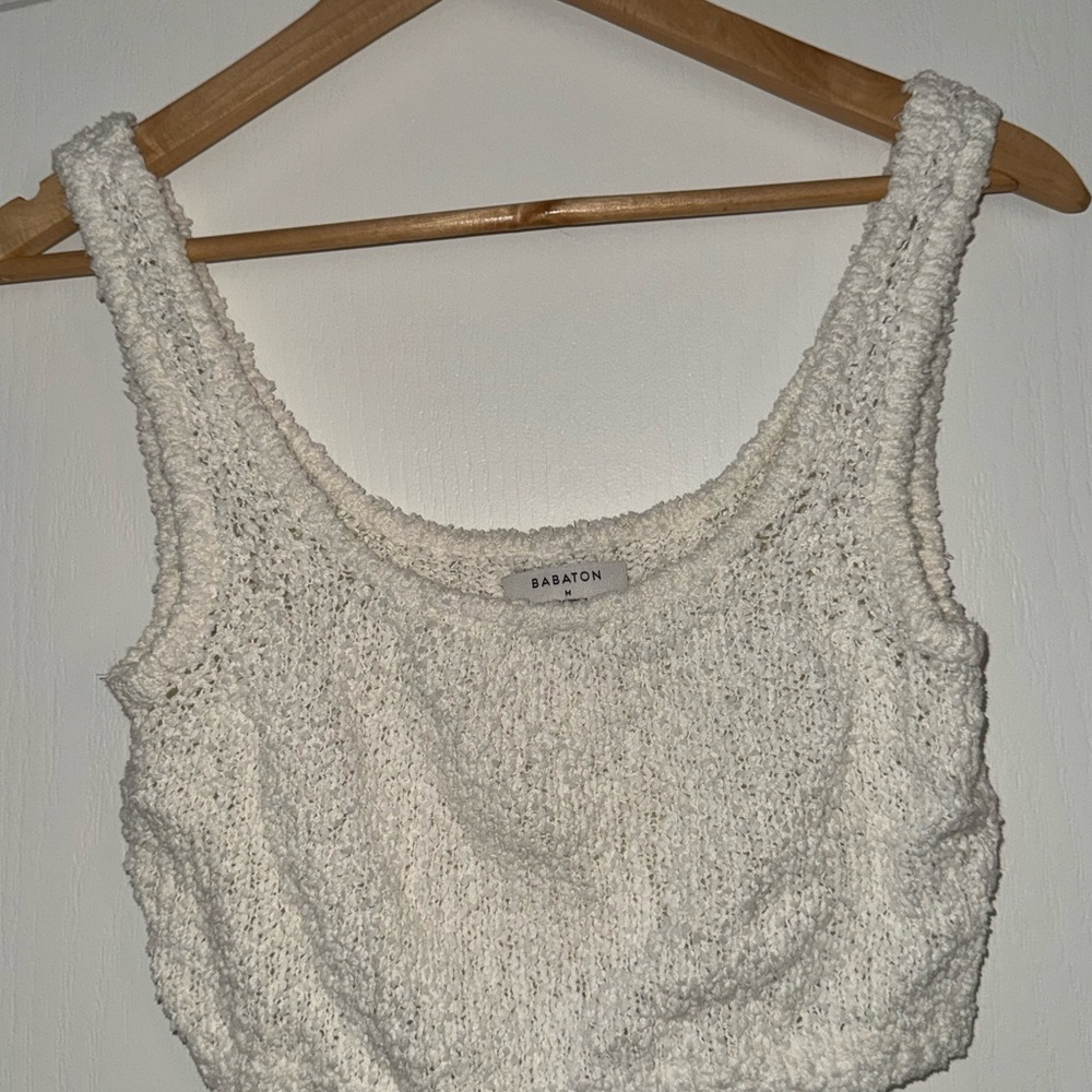 Babaton White Crochet Women's Top